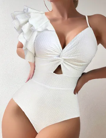 Costum de baie SHEIN, alb