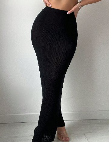 Fusta de plaja SHEIN, negru