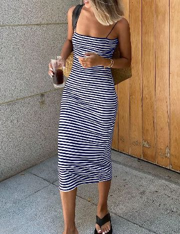 Rochie medie Dazy, alb/negru