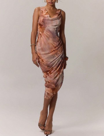 Rochie medie Musera, maro