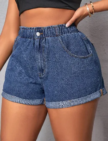 Pantaloni scurti SHEIN CURVE, albastru