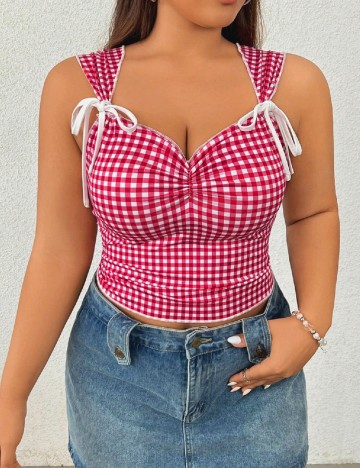 Top SHEIN CURVE, rosu