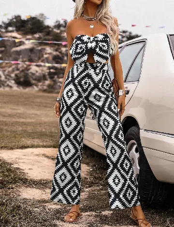 Compleu SHEIN, alb/negru