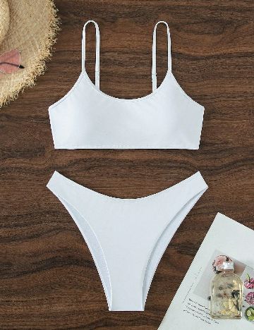 Costum de baie SHEIN, alb