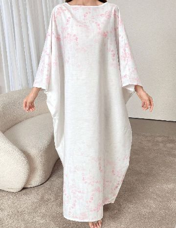 Rochie lunga SHEIN, alb/roz