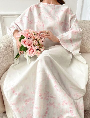 Rochie lunga SHEIN, alb/roz