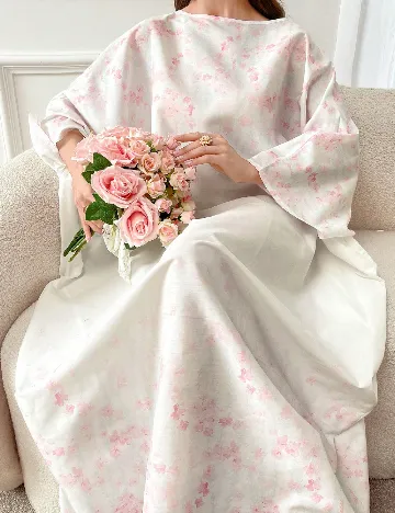 Rochie lunga SHEIN, alb/roz