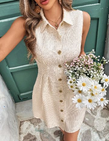 Rochie scurta SHEIN, crem