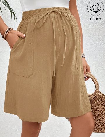 Pantaloni scurti SHEIN Maternity, maro