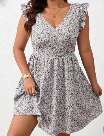Rochie scurta SHEIN CURVE, floral print