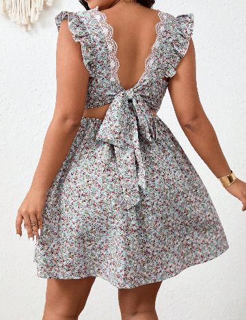 Rochie scurta SHEIN CURVE, floral print