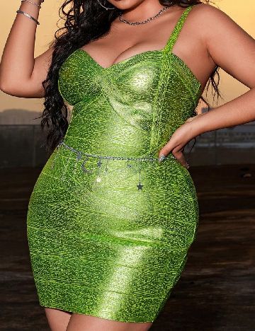 Rochie scurta SHEIN CURVE, verde