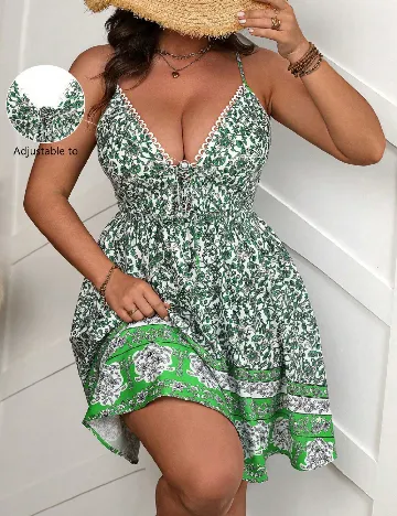 Rochie scurta SHEIN CURVE, verde