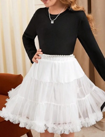 Compleu Shein Kids, alb/negru