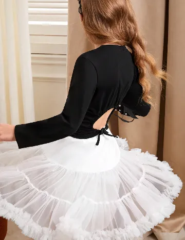 Compleu Shein Kids, alb/negru