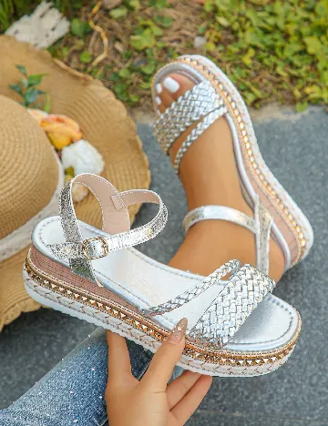 Sandale SHEIN, argintiu