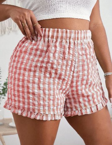 Pantaloni scurti SHEIN CURVE, roz