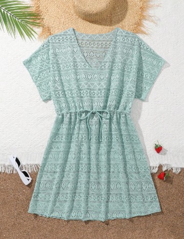 Rochie de plaja Shein Kids, verde