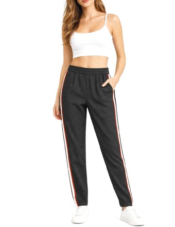 Pantaloni Pull&Bear, gri inchis