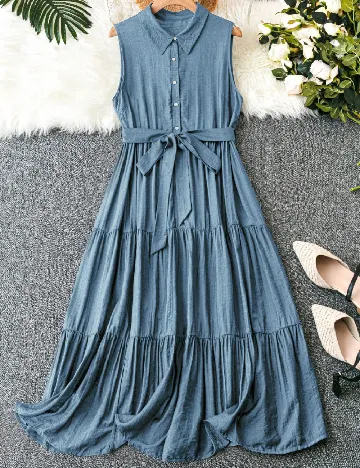 Rochie medie SHEIN CURVE, albastru