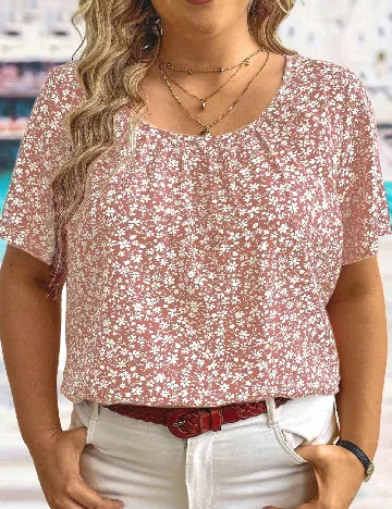 Bluza SHEIN CURVE, roz pudra