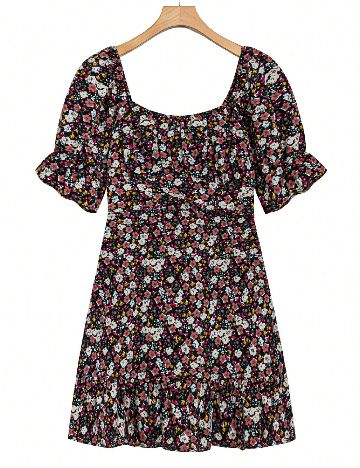 Rochie scurta SHEIN CURVE, floral print