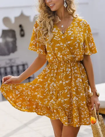 Rochie scurta SHEIN, mustar