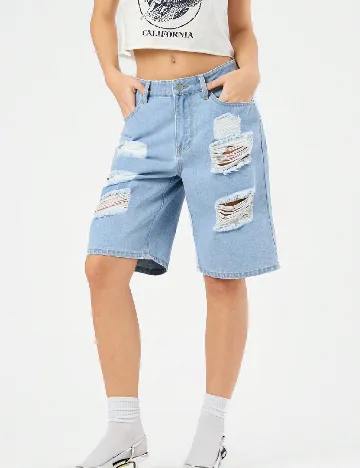 Pantaloni scurti SHEIN, albastru