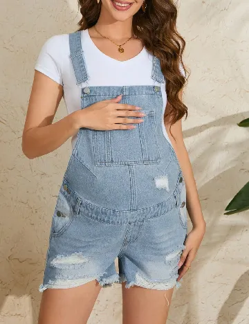 Salopeta SHEIN Maternity, albastru