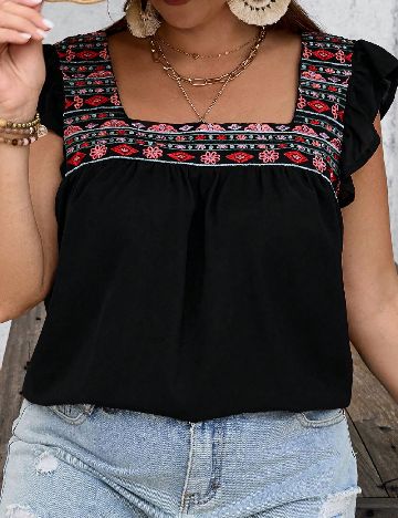 Bluza SHEIN CURVE, negru