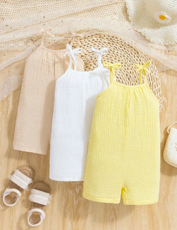 Set salopete 3 bucati Shein Kids, mix culori