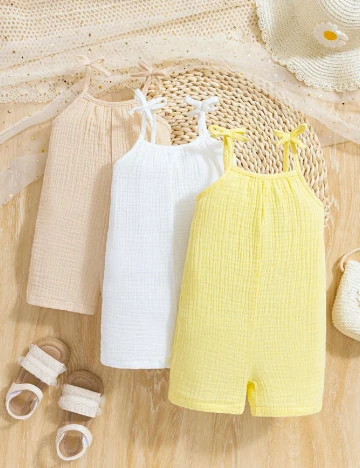 Set salopete 3 bucati Shein Kids, mix culori