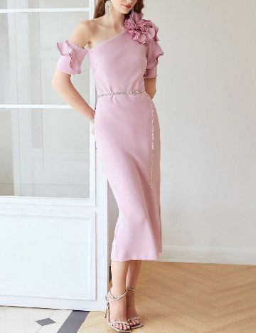 Rochie medie MOTF, roz