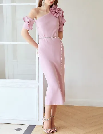 Rochie medie MOTF, roz