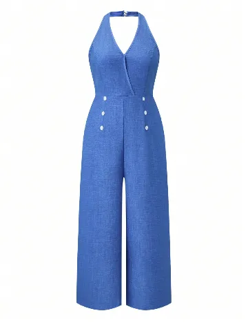 Salopeta SHEIN CURVE, albastru