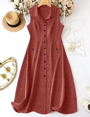 Rochie medie SHEIN CURVE, roz pudra