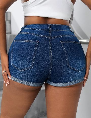 Pantaloni scurti SHEIN CURVE, albastru