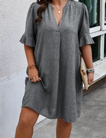 Rochie scurta SHEIN CURVE, gri