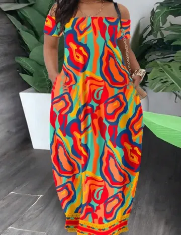 Rochie lunga SHEIN CURVE, mix culori