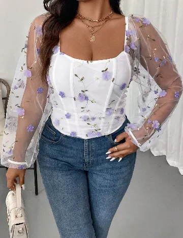 Corset SHEIN CURVE, alb