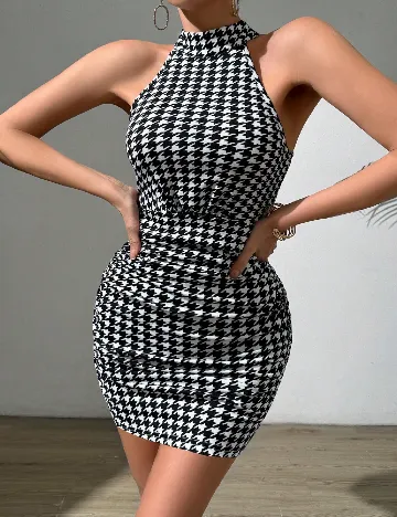 Rochie scurta SHEIN, negru/alb