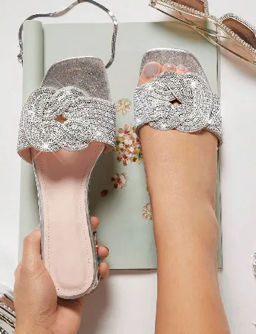 Slapi SHEIN, argintiu