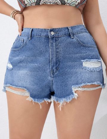 Pantaloni scurti SHEIN CURVE, albastru