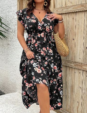 Rochie medie SHEIN CURVE, floral print