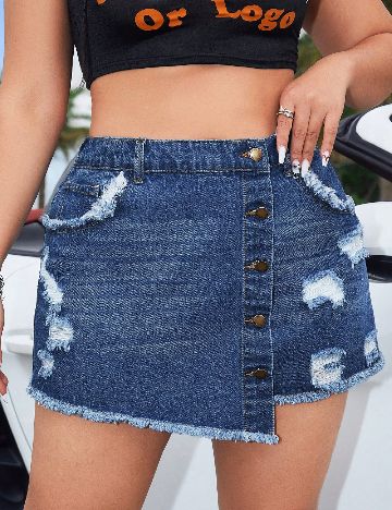 Fusta pantalon SHEIN CURVE, bleumarin