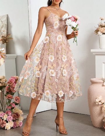 Rochie medie SHEIN, roz pudra