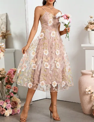 Rochie medie SHEIN, roz pudra