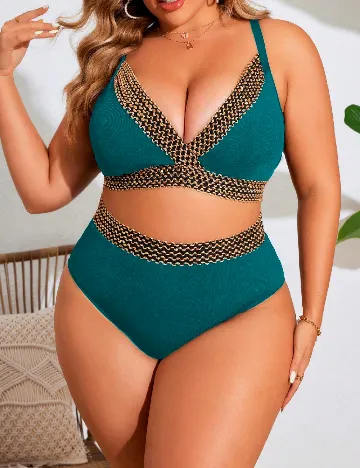 Costum de baie SHEIN CURVE, turcoaz