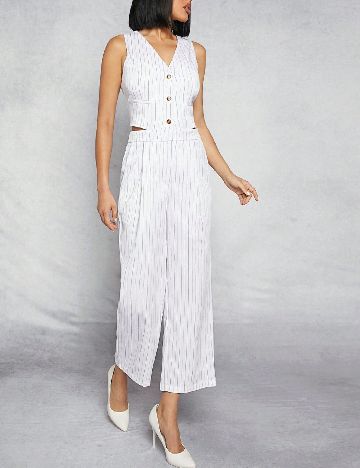 Salopeta SHEIN, alb/negru