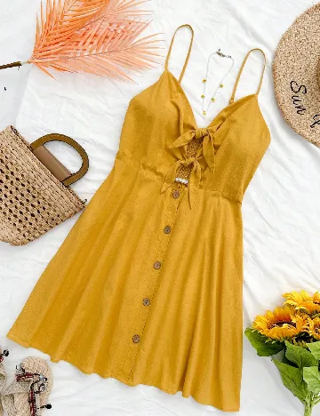 Rochie scurta SHEIN CURVE, mustar